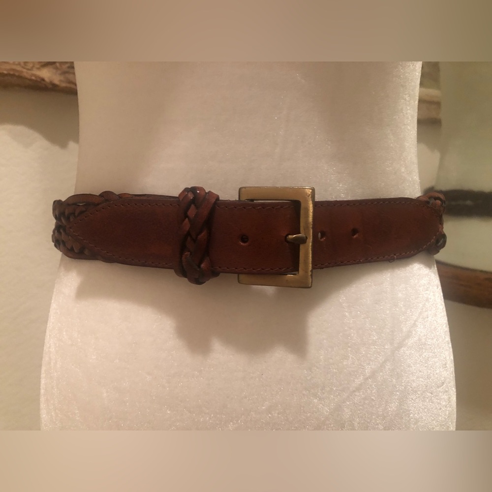 Jaeger hand made/plaited leather belt vintage made in UK